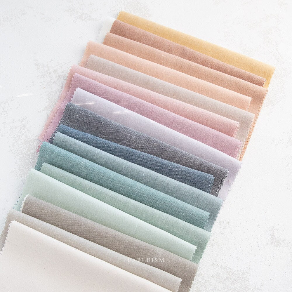 Fableism Everyday Chambray in Clay Pot Brown Taupe Tan Beige Pink Peach Cotton Bamboo Linen Woven Natural Fiber Quilting Fabric by Yard