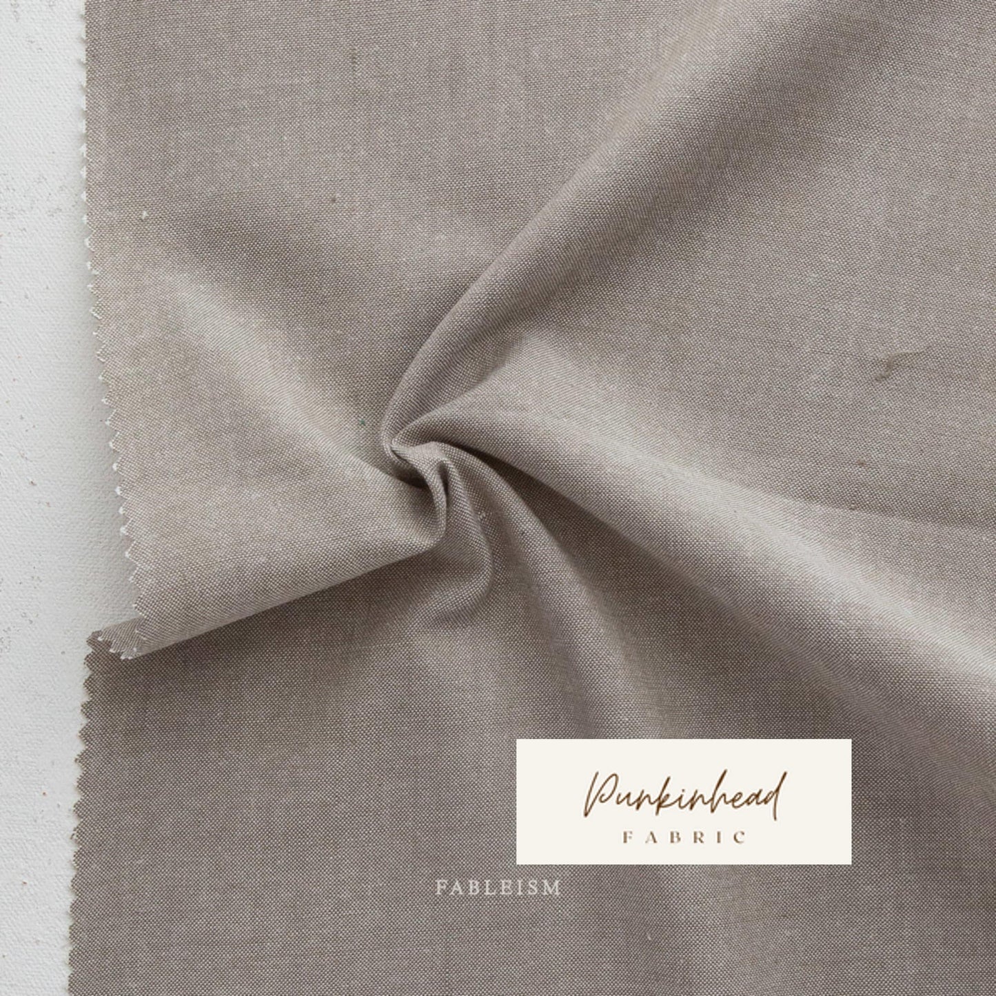 Fableism Everyday Chambray in Twiggy Beige Gray Tan Taupe Brown Cotton Bamboo Linen Woven Natural Fiber Quilting Fabric by Yard