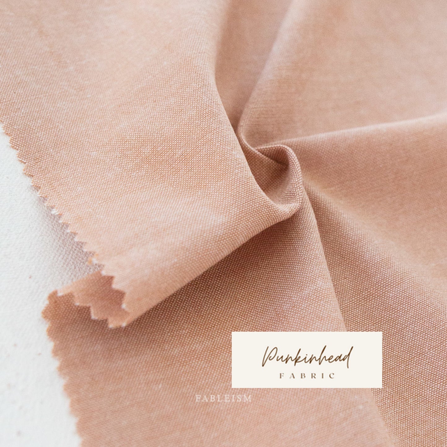 Fableism Everyday Chambray in Clay Pot Brown Taupe Tan Beige Pink Peach Cotton Bamboo Linen Woven Natural Fiber Quilting Fabric by Yard
