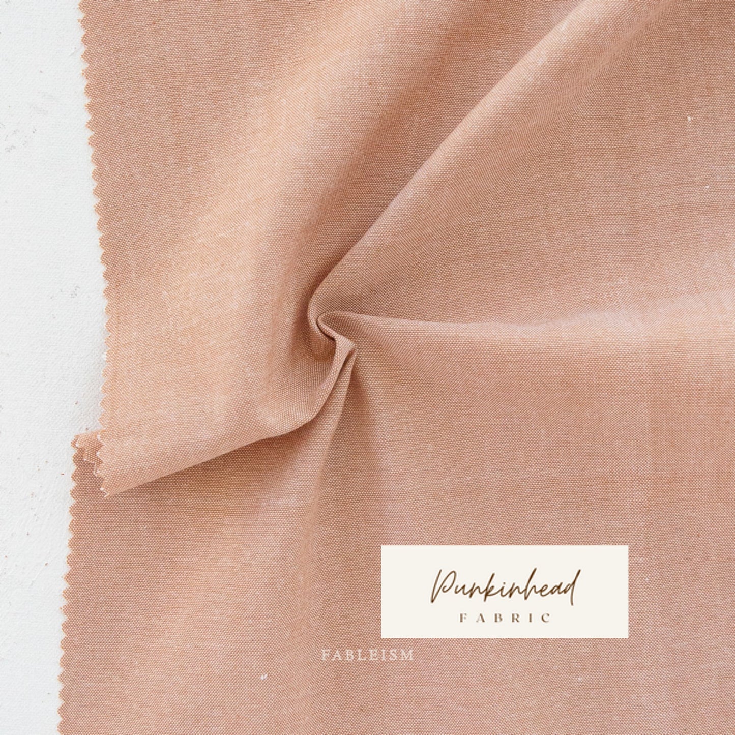 Fableism Everyday Chambray in Clay Pot Brown Taupe Tan Beige Pink Peach Cotton Bamboo Linen Woven Natural Fiber Quilting Fabric by Yard