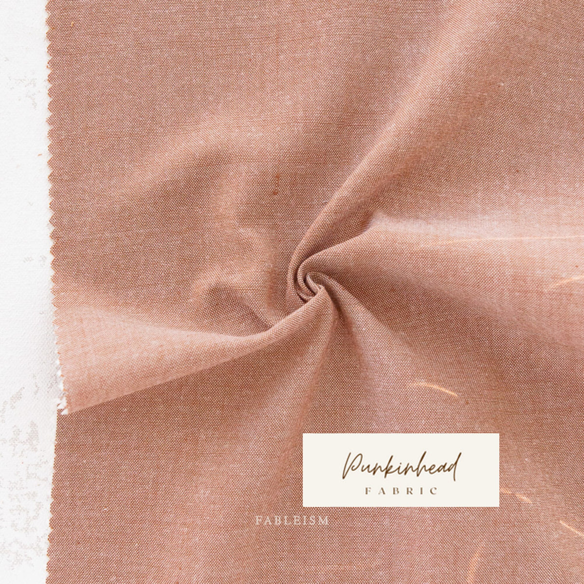 Fableism Everyday Chambray in Graham Brown Taupe Tan Beige Pink Peach Cotton Bamboo Linen Woven Natural Fiber Quilting Fabric by Yard