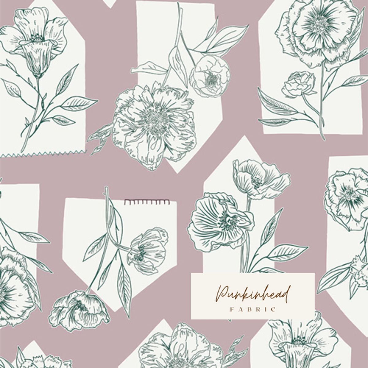 Gathered Floret Roost Delight by Art Gallery Fabrics Purple Mauve Gray White Floral Cotton Quilting Fabric by the Yard by Bonnie Christine
