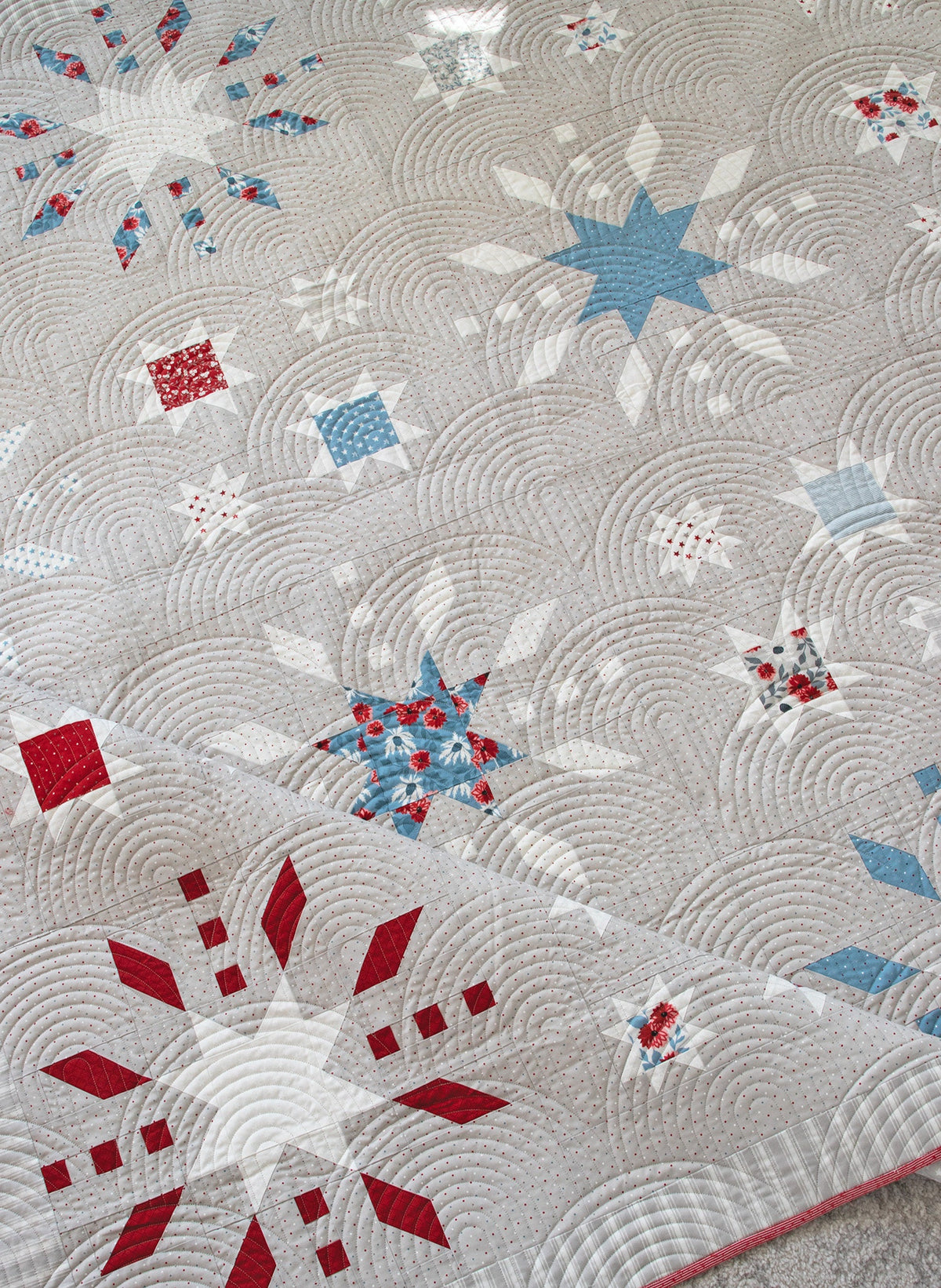 Old Glory Cloud Red Stars by Lella Boutique July 4th Independence Day Red White Blue Fourth of July for Moda Cotton Quilting Fabric yard