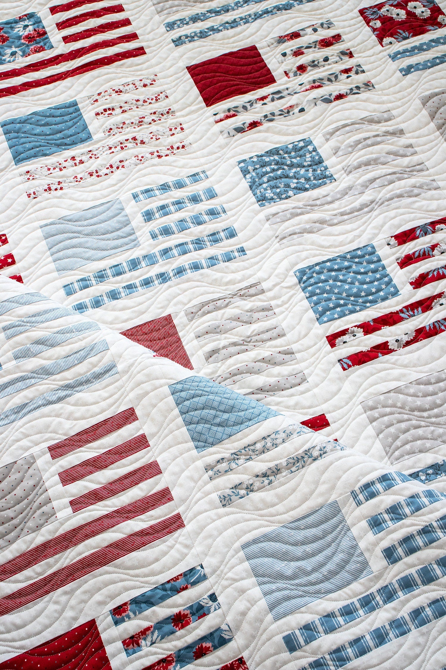 Old Glory Cloud Red Stars by Lella Boutique July 4th Independence Day Red White Blue Fourth of July for Moda Cotton Quilting Fabric yard