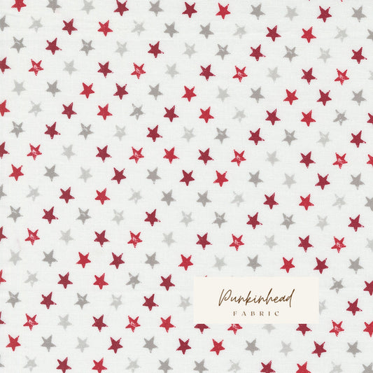 Old Glory Cloud Red Stars by Lella Boutique July 4th Independence Day Red White Blue Fourth of July for Moda Cotton Quilting Fabric yard