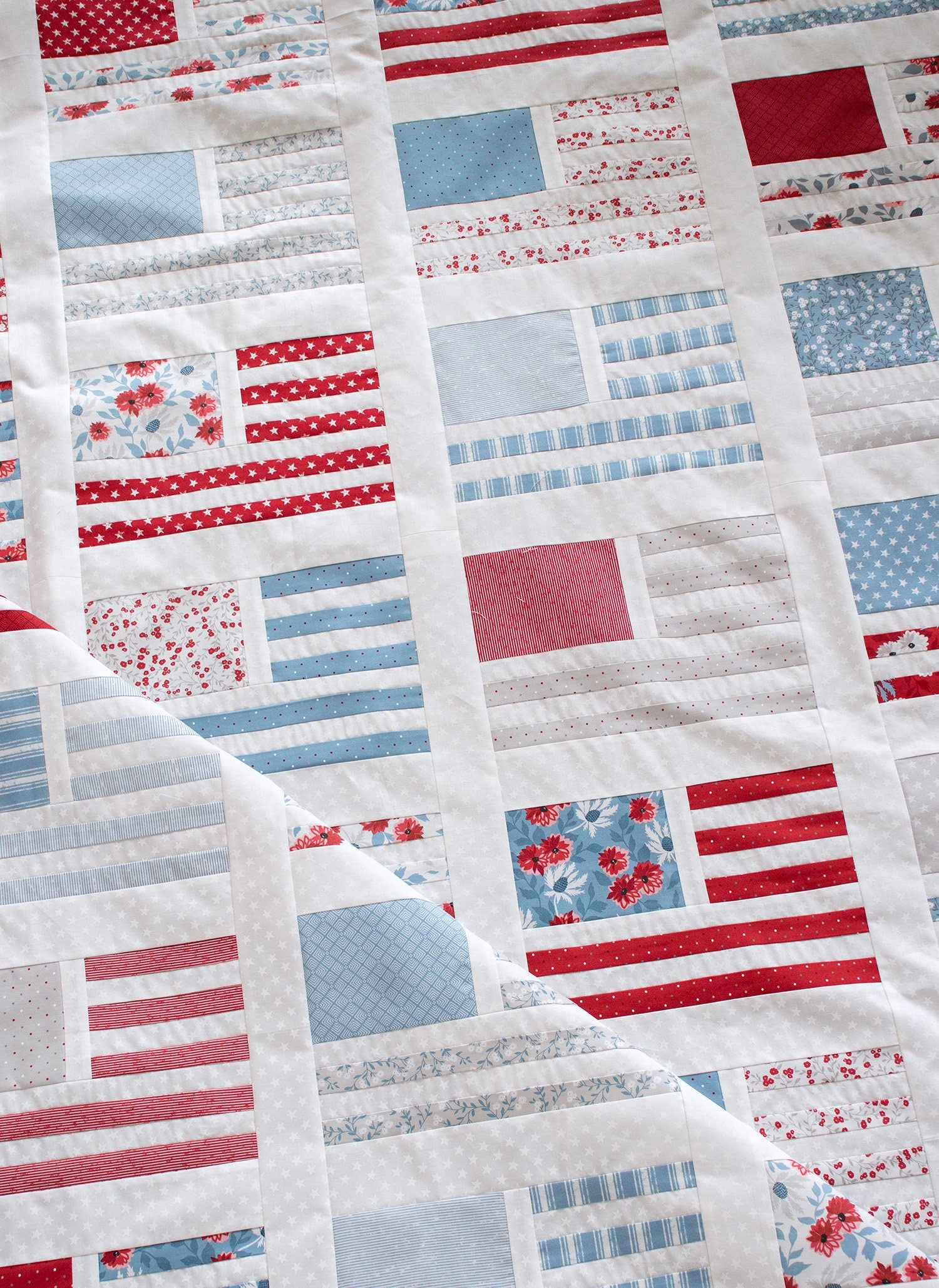Old Glory Cloud Red Stars by Lella Boutique July 4th Independence Day Red White Blue Fourth of July for Moda Cotton Quilting Fabric yard