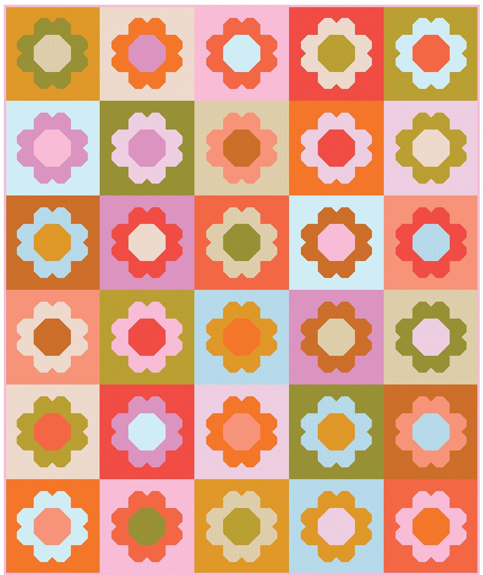 Best Buds Quilt Pattern by Pen + Paper Patterns PAPER Pattern Flower Floral Modern Quilt Pattern