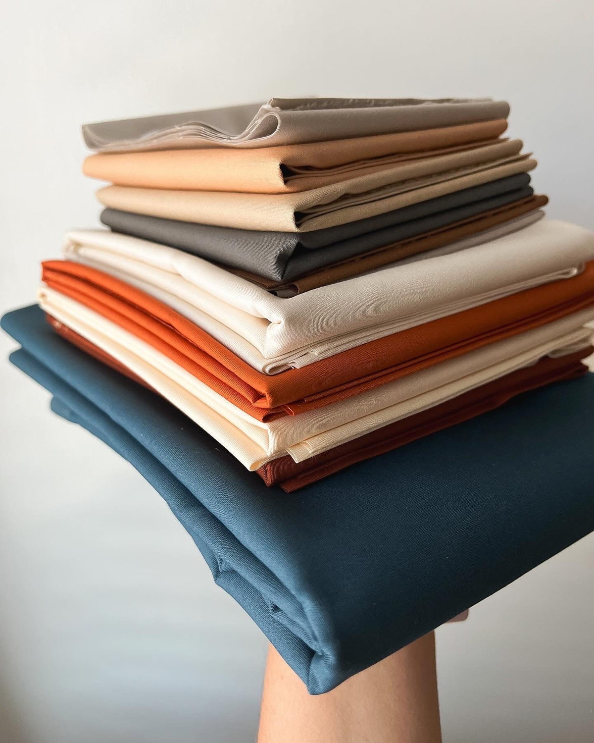Upscale Plaid Ivy League Navy Blue Rust Orange Quilt Kit by Lo & Behold Stitchery Paper Pattern, Modern Quilt Pattern
