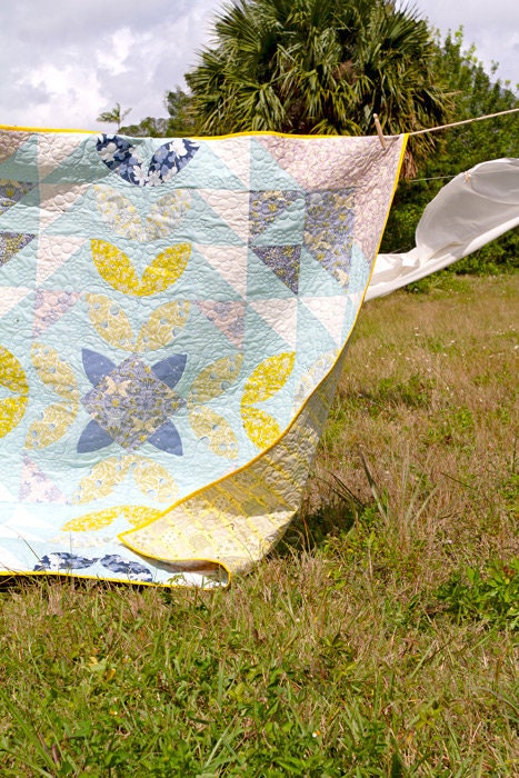 Dogwood Moonlight from Fresh Linens by Art Gallery Fabrics Blue Purple Lavender White Small Floral Girl Cotton Quilt Fabric by the Yard