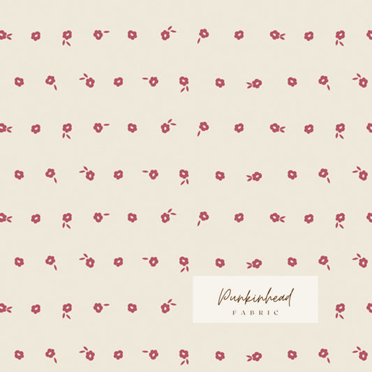 Teeny Weeny Custard from Little Clementine by Art Gallery Fabrics Fall Neutral Red Brown Orange Floral Baby Cotton Quilt Fabric by the Yard