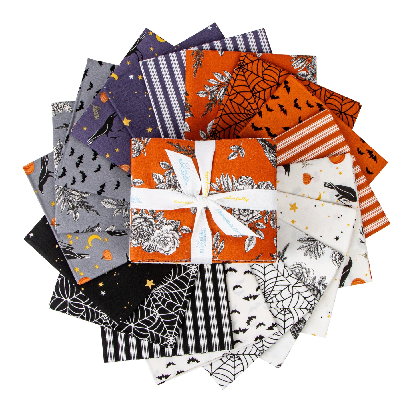 Sophisticated Halloween Fat Quarter Bundle by My Mind's Eye for Riley Blake Fall Halloween Cotton Quilting Fabric by the Yard
