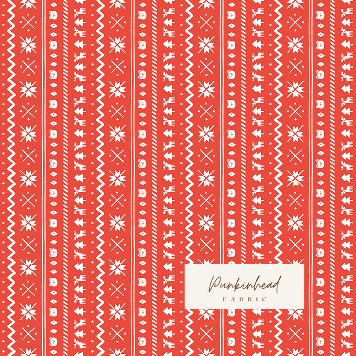Northern Lights Fair Isle Red White FLANNEL by Riley Blake Nordic Winter Christmas Holiday Cotton Quilting Fabric by the Yard