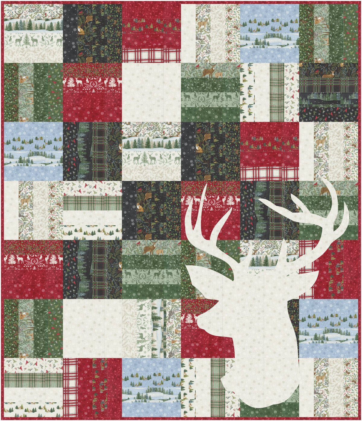 Woodland Winter Christmas Fat Quarter Bundle by Deb Strain for Moda Woodsy Outdoor Nature Holiday Quilting Fabric by the Yard