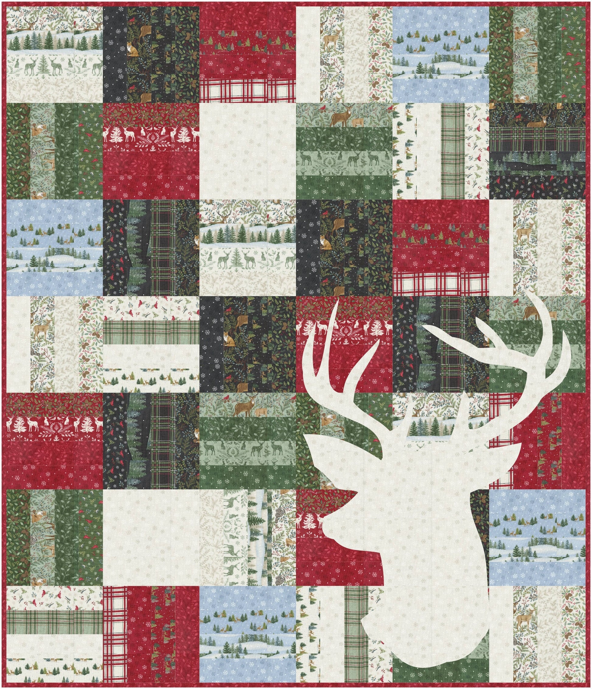 Woodland Winter Christmas Fat Quarter Bundle by Deb Strain for Moda Woodsy Outdoor Nature Holiday Quilting Fabric by the Yard