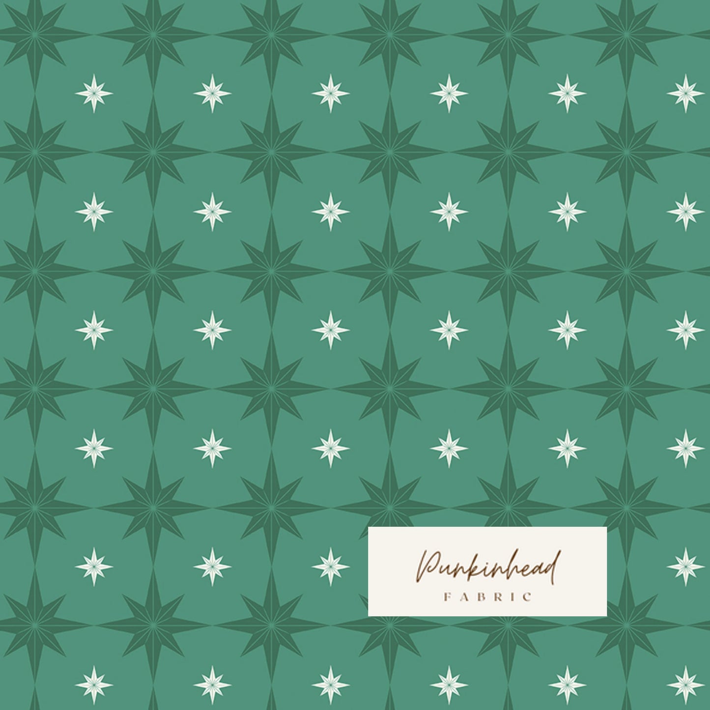 Merry Little Christmas Pine Green Starbursts by My Mind's Eye for Riley Blake Holiday Cotton Quilting Fabric by the Yard