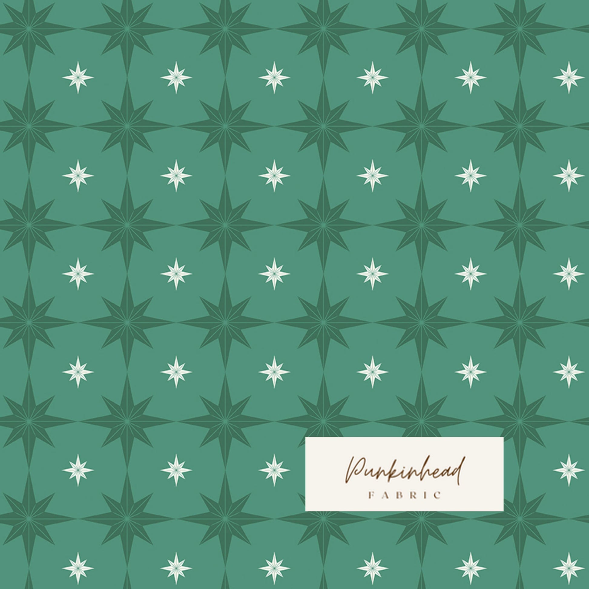 Merry Little Christmas Pine Green Starbursts by My Mind's Eye for Riley Blake Holiday Cotton Quilting Fabric by the Yard
