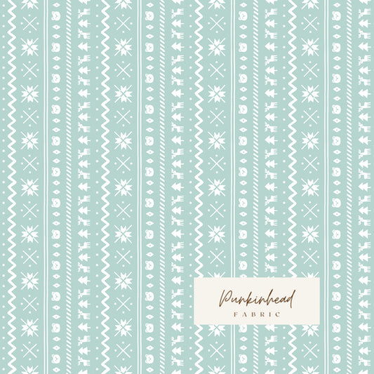 Northern Lights Fair Isle Glacier Blue Aqua Teal FLANNEL by Riley Blake Nordic Winter Christmas Holiday Cotton Quilting Fabric by the Yard