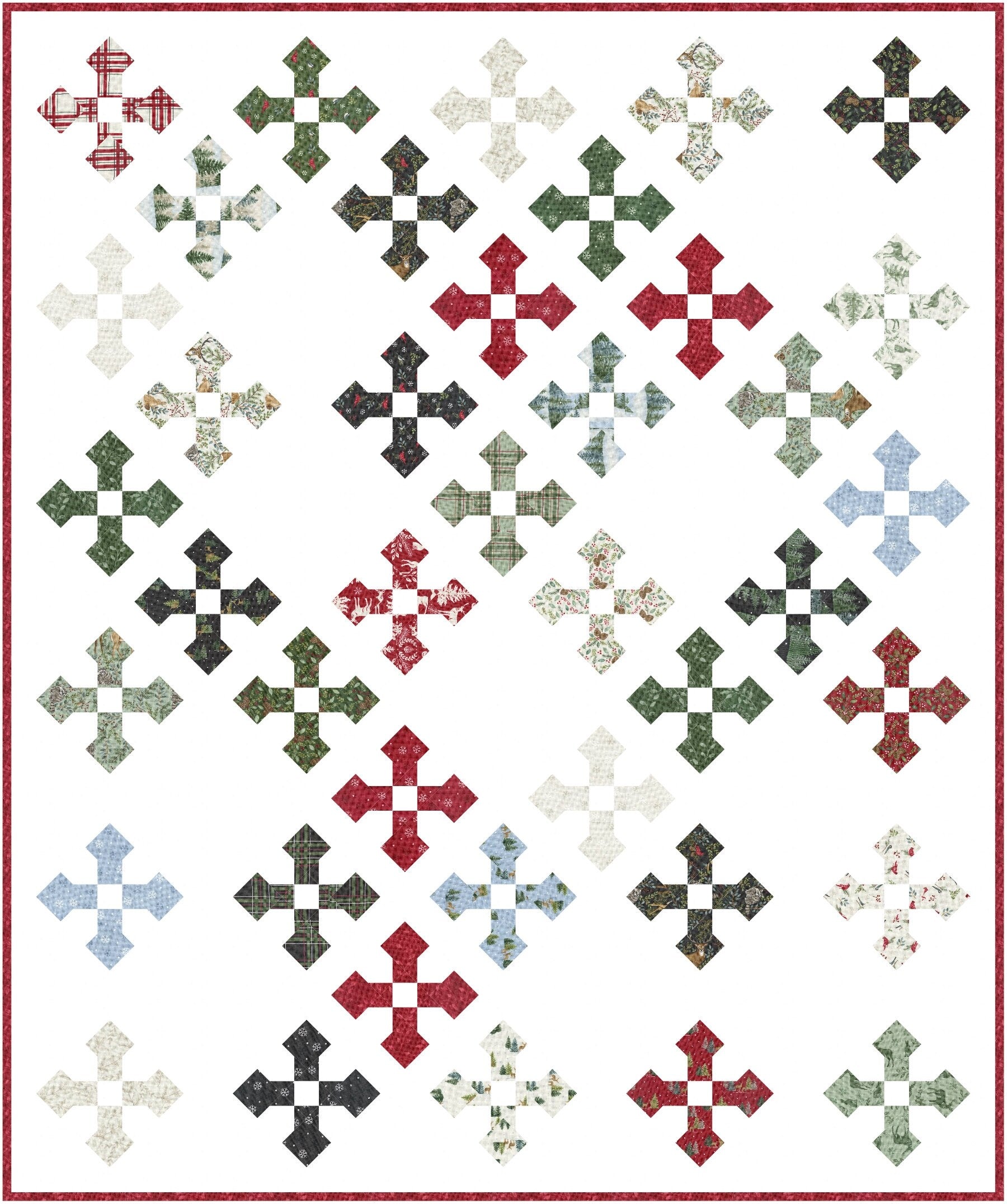 Woodland Winter Christmas Fat Quarter Bundle by Deb Strain for Moda Woodsy Outdoor Nature Holiday Quilting Fabric by the Yard