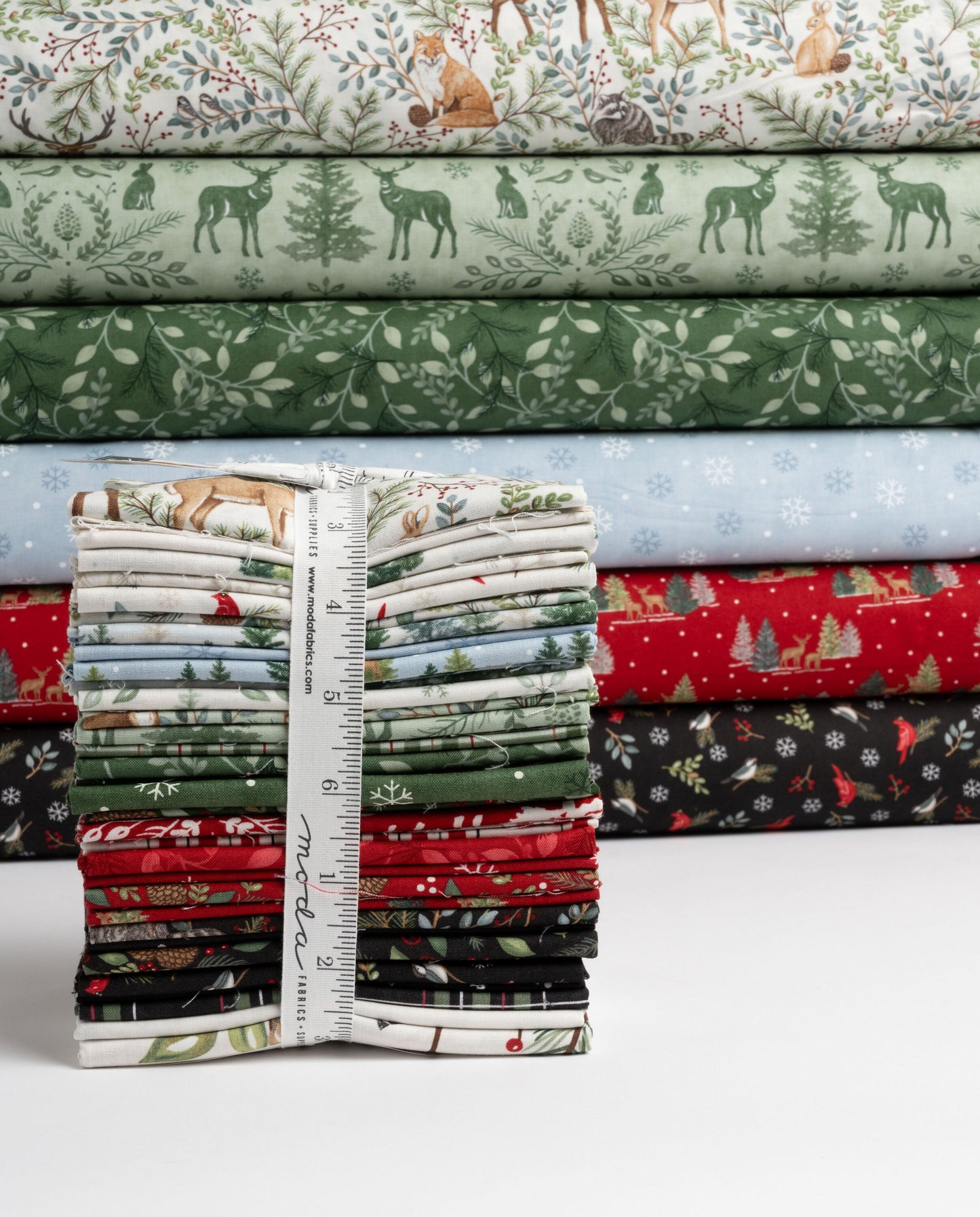 Woodland Winter Christmas Fat Quarter Bundle by Deb Strain for Moda Woodsy Outdoor Nature Holiday Quilting Fabric by the Yard