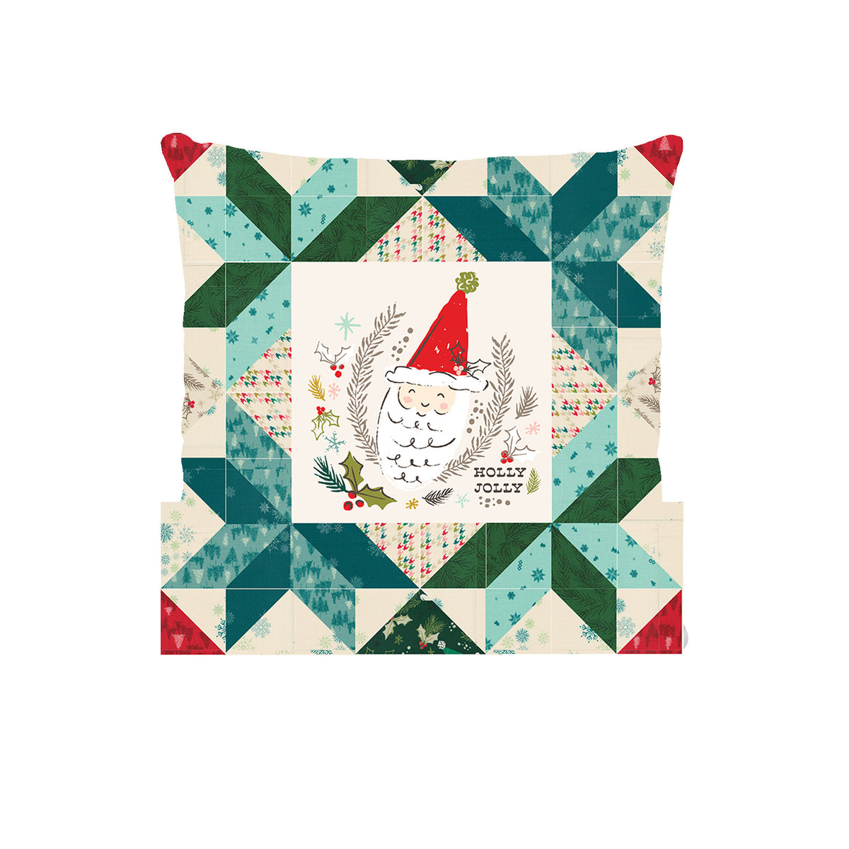 Cozy Wonderland Stocking Teal by Fancy That Design House Moda Retro Vintage Christmas Holiday Cotton Quilting Fabric by yard