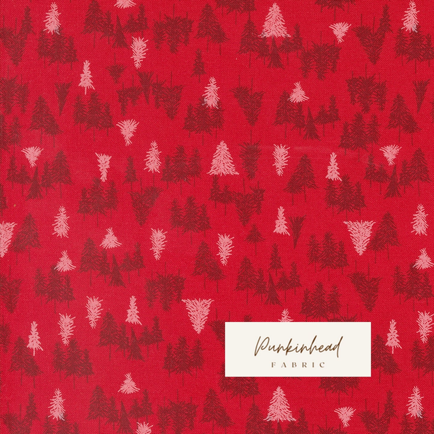 Cozy Wonderland Christmas Tree Berry Red White Fancy That Design House Moda Retro Vintage Holiday Cotton Quilting Fabric by the yard