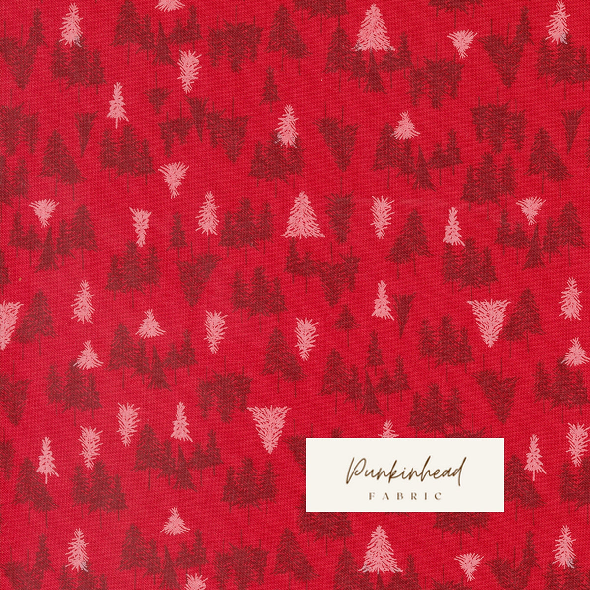 Cozy Wonderland Christmas Tree Berry Red White Fancy That Design House Moda Retro Vintage Holiday Cotton Quilting Fabric by the yard