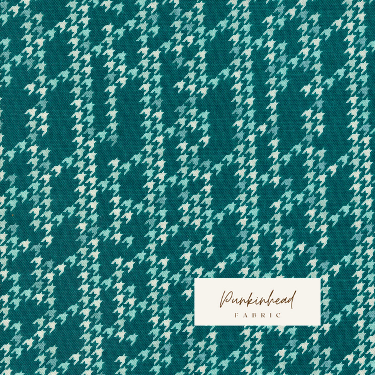 Cozy Wonderland Hounds Tooth Check Teal Blue Green White Fancy That Design House Moda Retro Vintage Holiday Cotton Quilting Fabric by yard