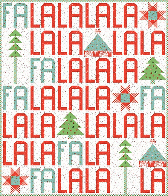 Jingle Bells Christmas Fat Quarter Bundle by Lindsay Wilkes for Riley Blake Vintage Retro Holiday Cotton Quilting Fabric by the Yard