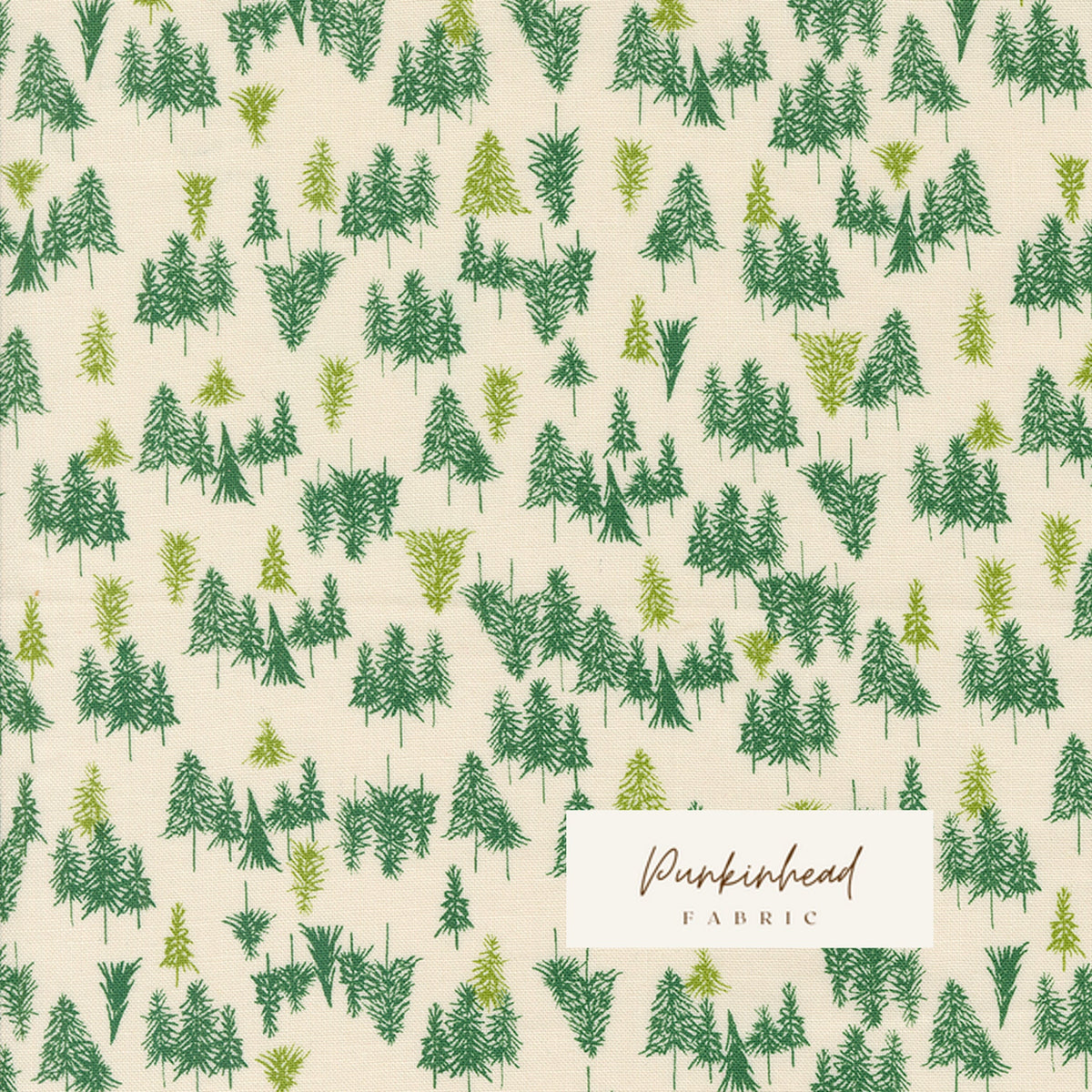 Cozy Wonderland Christmas Tree Natural White Cream Fancy That Design House Moda Retro Vintage Holiday Cotton Quilting Fabric by the yard
