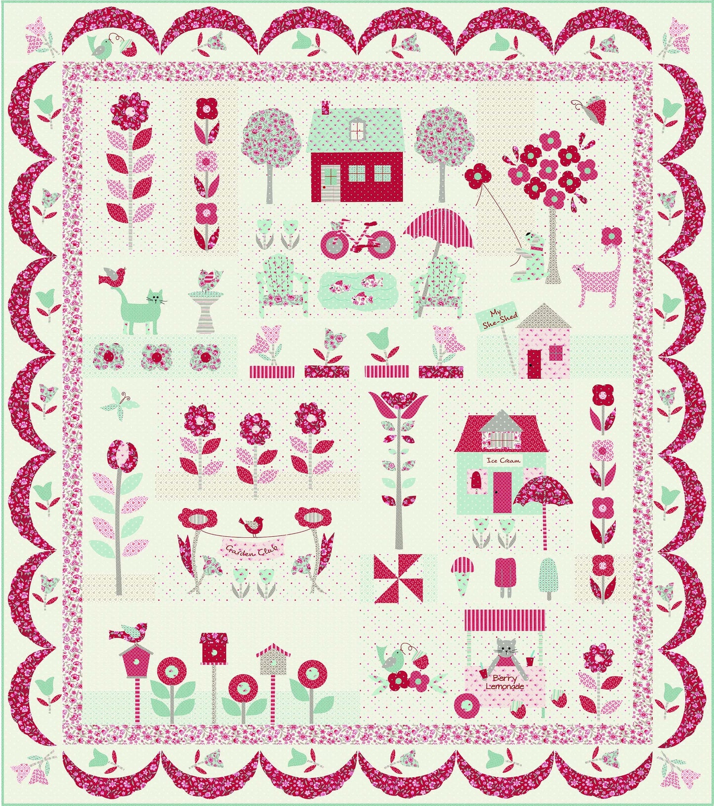 My Summer House Checks and Plaids Aqua Blue White by Bunny Hill Designs Patriotic July 4th for Moda Cotton Quilting Fabric yard