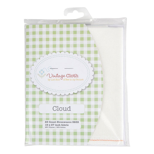 25 Count Zweigart Evenweave Lugana in Cloud White Vintage Cloth by Lori Holt for Riley Blake Cotton Linen Cross Stitch Fabric 18 x 27