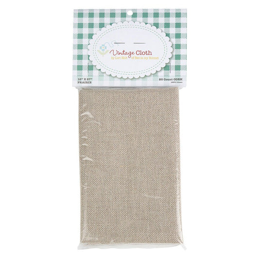 20 Count Linen in Prairie Tan Taupe Natural Zweigart Vintage Cloth by Lori Holt for Riley Blake Cotton Evenweave Cross Stitch Fabric 18x27"