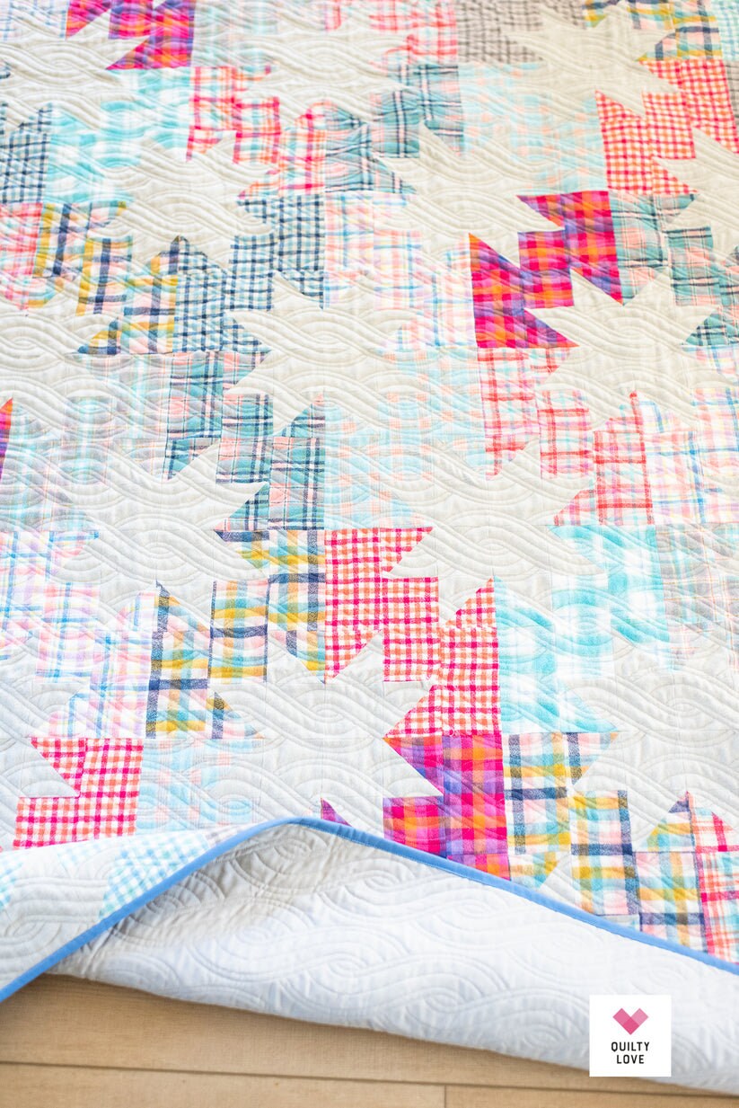 Star Pop Quilt Pattern by Emily Dennis of Quilty Love- PAPER Pattern, Scrappy Quilt Pattern, Sawtooth Star Quilt Pattern, Patchwork Quilt