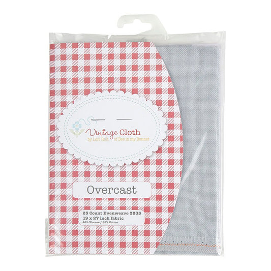 25 Count Zweigart Evenweave Lugana in Overcast Gray Grey by Vintage Cloth Lori Holt for Riley Blake Cotton Linen Cross Stitch Fabric 18 x 27