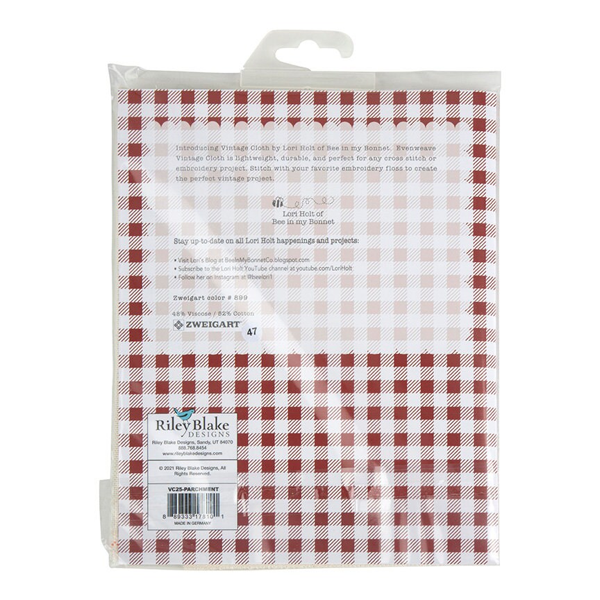 25 Count Zweigart Evenweave Lugana in Parchment Off White Cream Vintage Cloth by Lori Holt Riley Blake Cotton Linen Cross Stitch Fabric