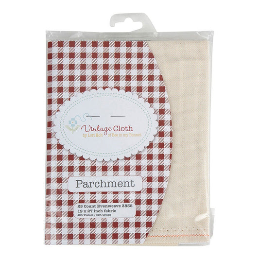 25 Count Zweigart Evenweave Lugana in Parchment Off White Cream Vintage Cloth by Lori Holt Riley Blake Cotton Linen Cross Stitch Fabric