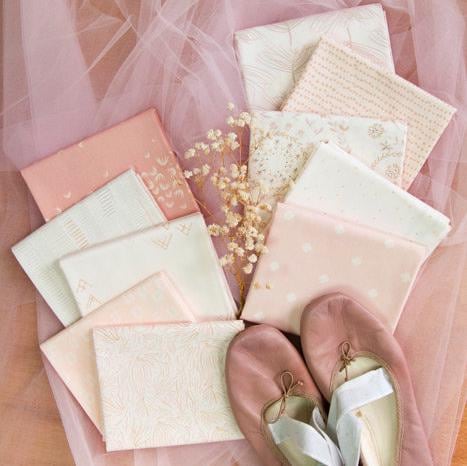 Ballerina Fusion Baby Blush Pink Fat Quarter Half Yard One Yard Bundle by Art Gallery Fabrics Low Volume Neutral Baby Quilt Fabric