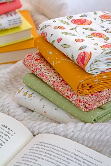 Tales Unfolded from Bedtime Stories by Elizabeth Chappell Quilter's Candy Art Gallery Fabrics Vintage Floral Cotton Quilting Fabric Yard