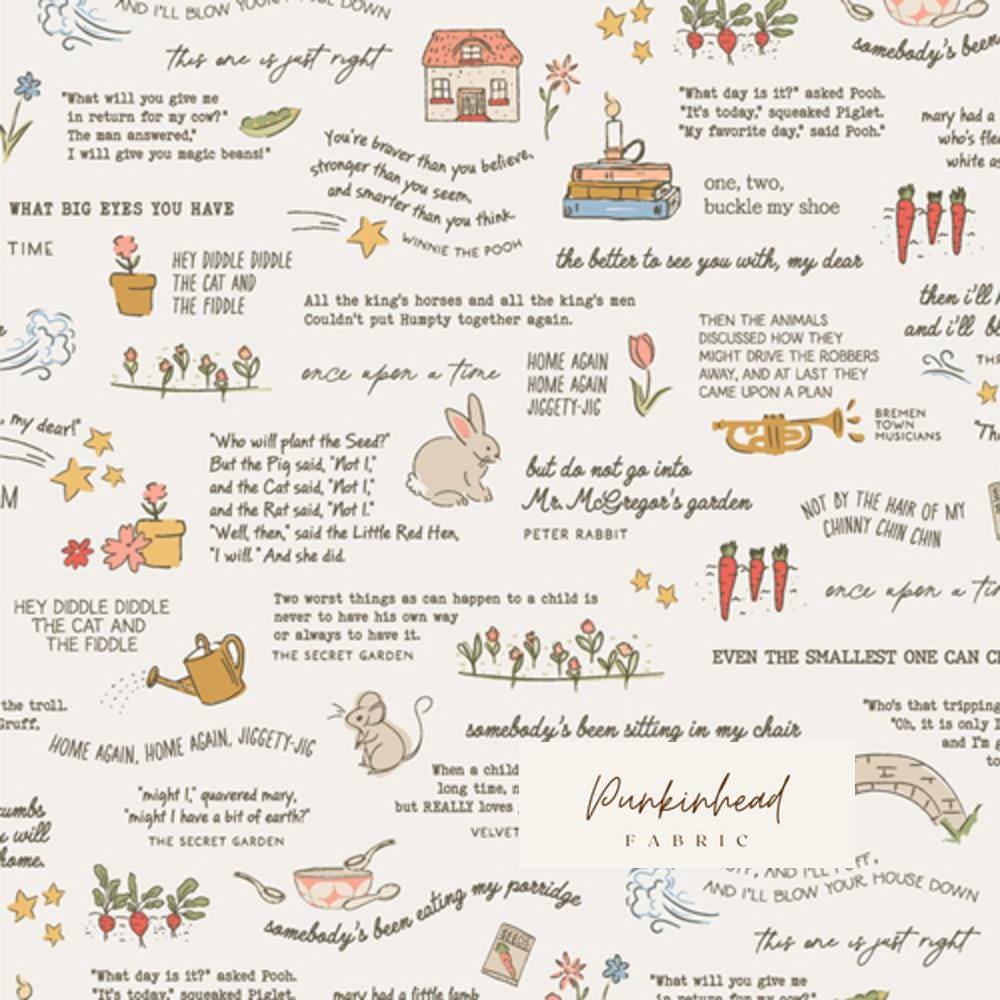 Tales Unfolded from Bedtime Stories by Elizabeth Chappell Quilter's Candy Art Gallery Fabrics Vintage Floral Cotton Quilting Fabric Yard