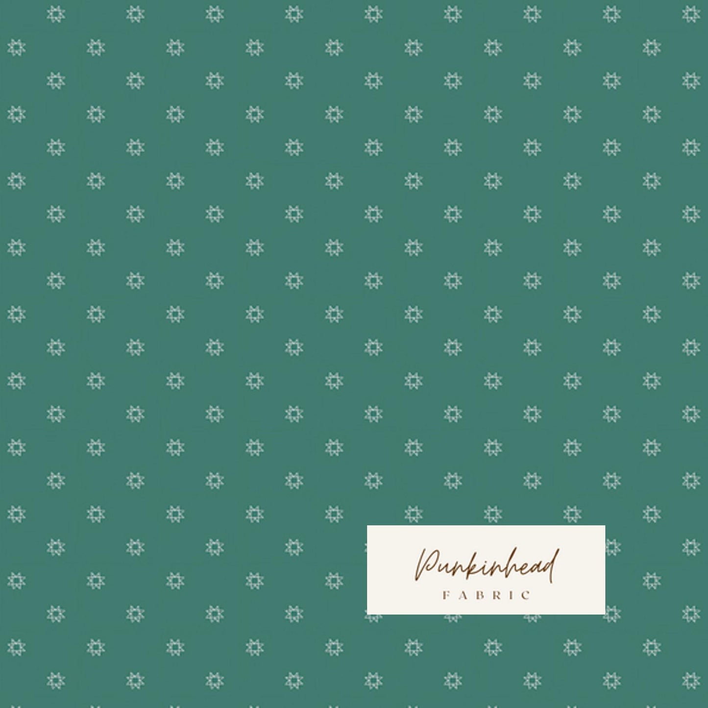 Star Block Pine from Wintertale by Art Gallery Fabrics Green White Christmas Quilting Fabric by the Yard