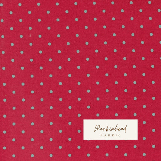 My Summer House Dots Rose Red Aqua Blue by Bunny Hill Designs Patriotic July 4th for Moda Cotton Quilting Fabric yard