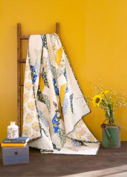 Smoky Blossoms Fir from A Year in Petals by Art Gallery Fabrics Bonnie Christine Green Off White Floral Cotton Quilting Fabric by the Yard