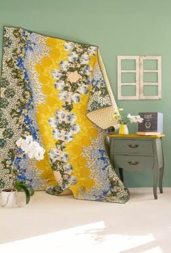 Smoky Blossoms Fir from A Year in Petals by Art Gallery Fabrics Bonnie Christine Green Off White Floral Cotton Quilting Fabric by the Yard