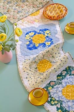 Harvest Honey from A Year in Petals Art Gallery Fabrics Bonnie Christine Yellow Gold Cream Off White Floral Cotton Quilting Fabric by Yard