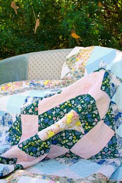 Meadown Sunny Skies from A Year in Petals by Art Gallery Fabrics Bonnie Christine Pink Yellow Floral Cotton Quilting Fabric by the Yard