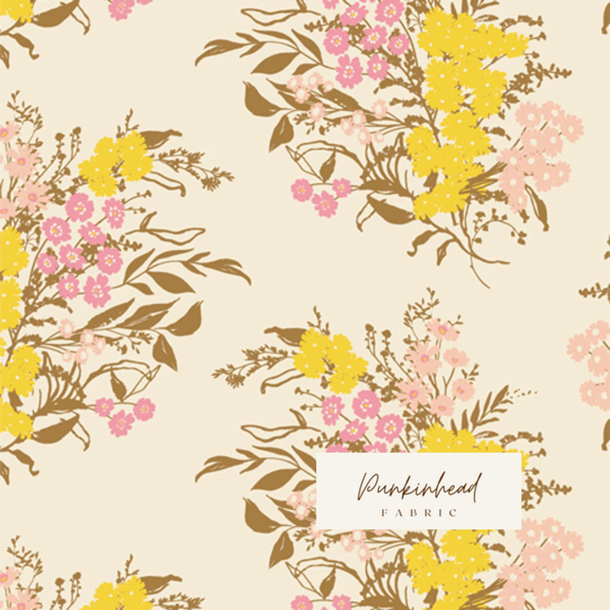 Meadown Sunny Skies from A Year in Petals by Art Gallery Fabrics Bonnie Christine Pink Yellow Floral Cotton Quilting Fabric by the Yard