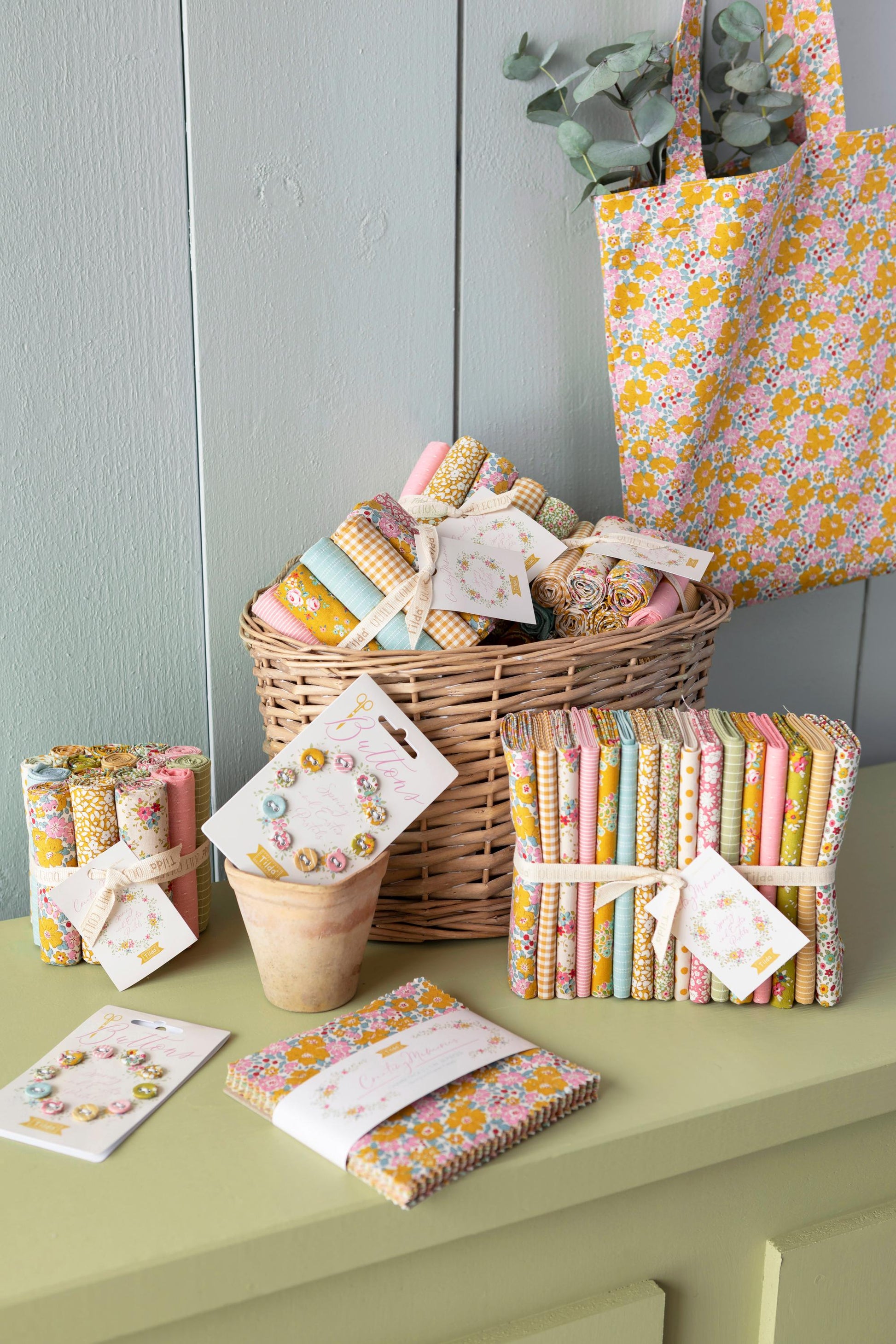 Tilda Fabric Creating Memories Spring Charm Pack 5" Squares Quilting Fabric by the Yard 32 Pieces