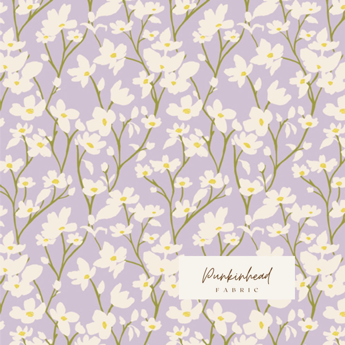 Dogwood Moonlight from Fresh Linens by Art Gallery Fabrics Blue Purple Lavender White Small Floral Girl Cotton Quilt Fabric by the Yard