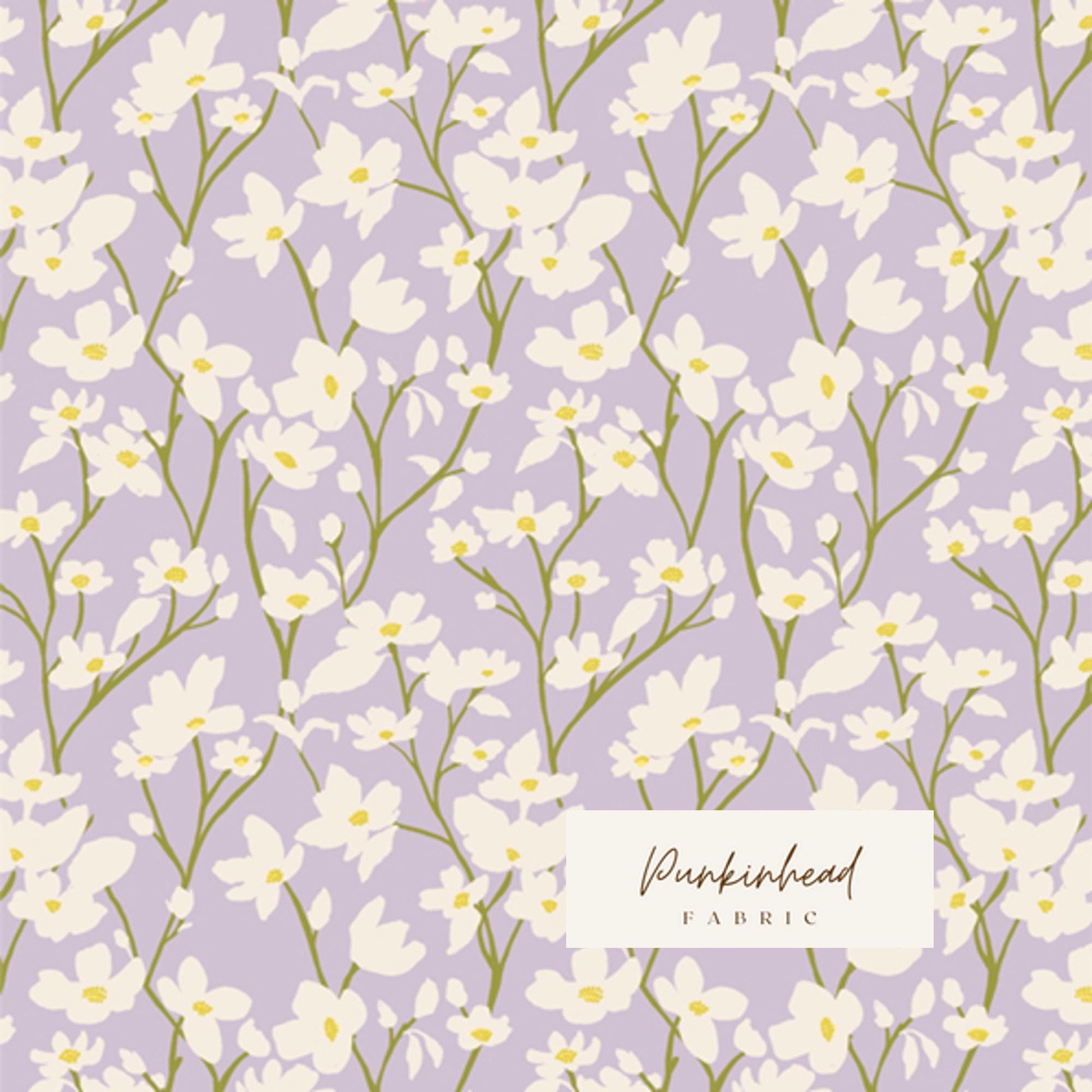 Dogwood Moonlight from Fresh Linens by Art Gallery Fabrics Blue Purple Lavender White Small Floral Girl Cotton Quilt Fabric by the Yard