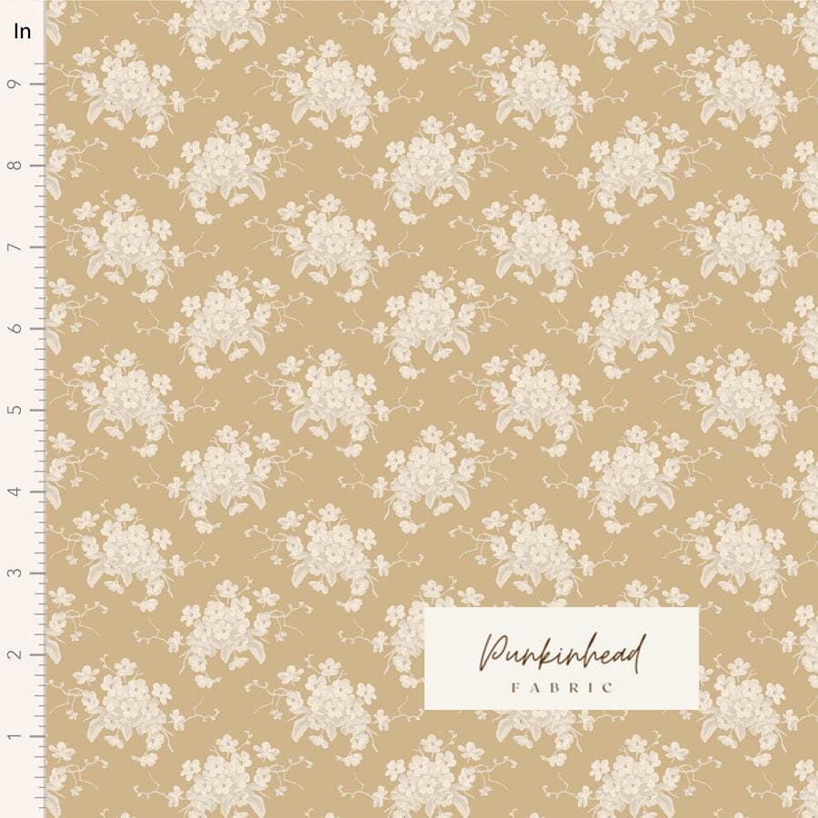 Tilda Sunday Brunch White Flower Sand Brown Beige Tan Spring Summer Floral Cotton Quilting Fabric by the Yard